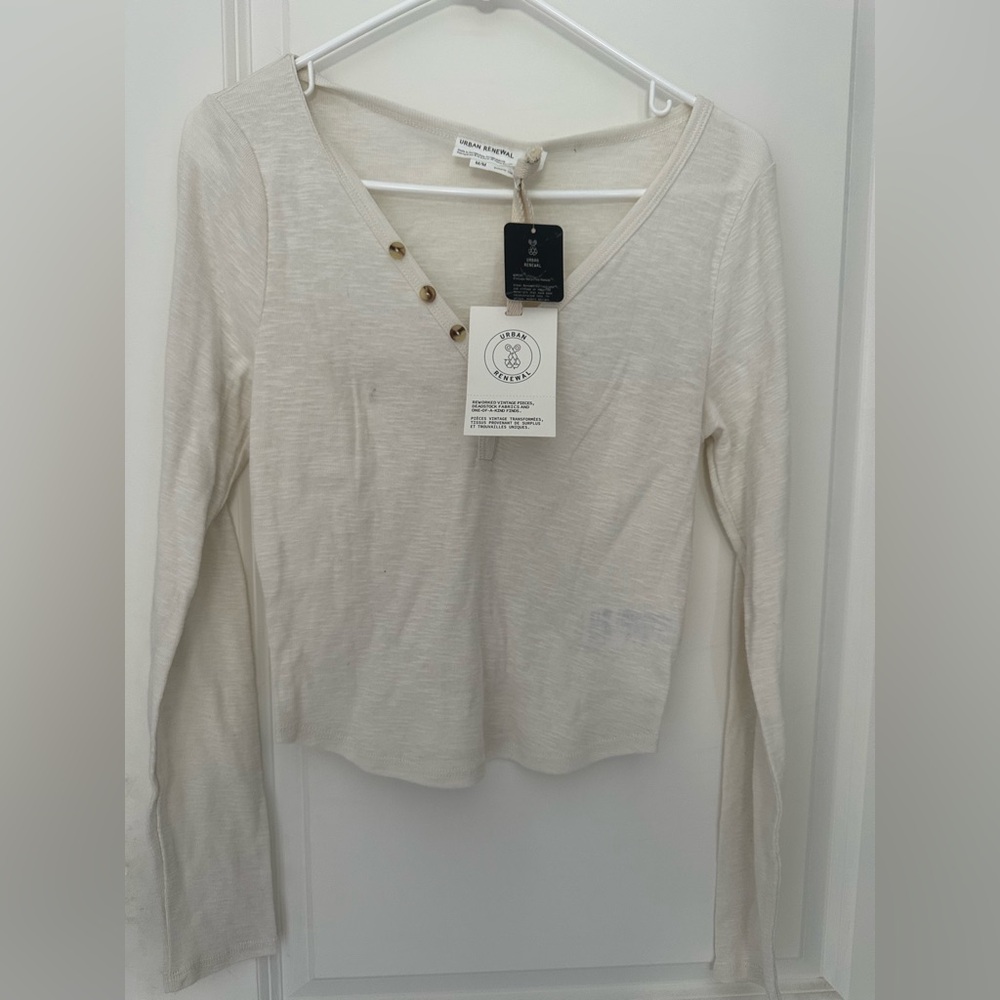 Urban outfitters Cream Button-Detail Blouse